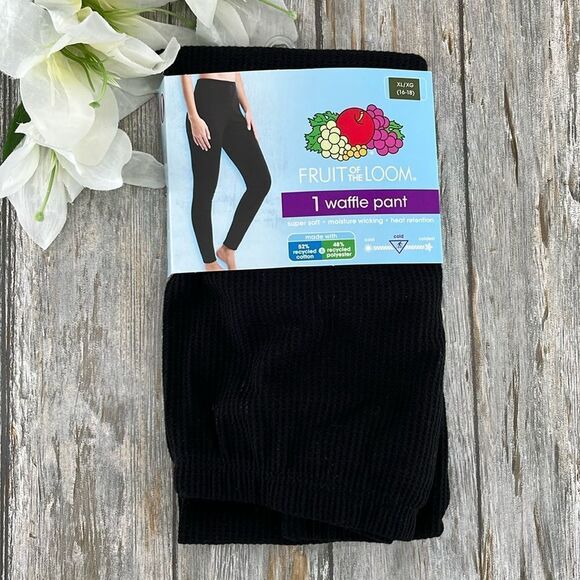 Fruit Of The Loom Women's Waffle Thermal Lounge Pants Size XL - Picture 1 of 7